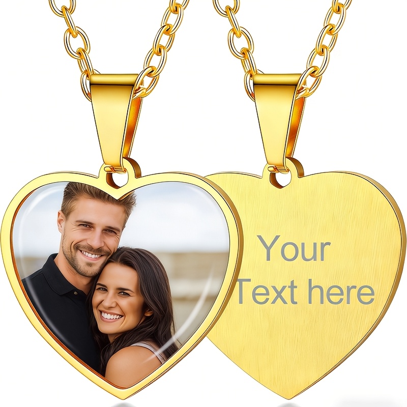Personalized Heart-Shaped Photo Pendant Necklace — Custom Gift